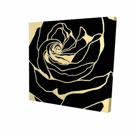 BEGIN HOME DECOR 12 x 12 in. Silhouette of A Rose-Print on Canvas 2080-1212-FL224